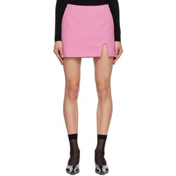 SSENE Exclusive Pink Slit-Cut Miniskirt 222252F090011