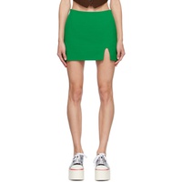 SSENE Exclusive Green Slit-Cut Miniskirt 222252F090012