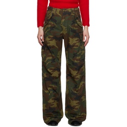 Green Camouflage Trousers 232021F087011