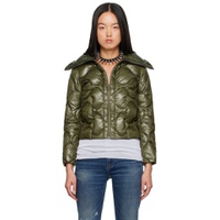 Green Quilted Down Jacket 232021F061001