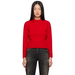 Red Shrunken Sweater 232021F096006