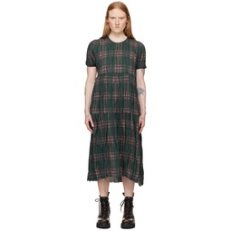 Green Check Midi Dress 241021F054001