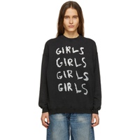 Black Girls Girls Oversized Sweatshirt 221021F098007