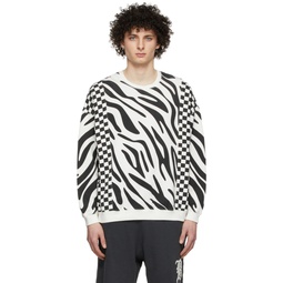 Black   White Tiger   Checker Sweatshirt 221021M204008