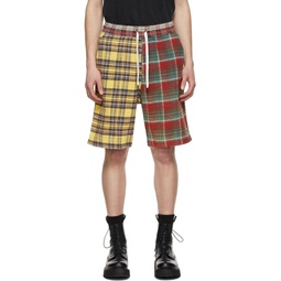 Yellow   Red Multi Plaid Shorts 221021M193001