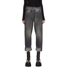 Black Crossover Jeans 241021F069014