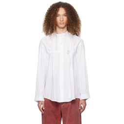 White Cinch Strap Shirt 241021M192005
