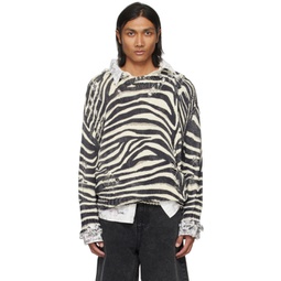 Black & White Zebra Sweater 241021M201004