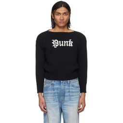 Black Gothic Punk Sweater 241021M201003