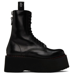 Black Double Stack Boots 241021F113007