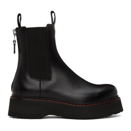 Black Single Stack Chelsea Boots 241021F113005