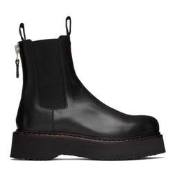 Black SIngle Stack Boots 232021F113002