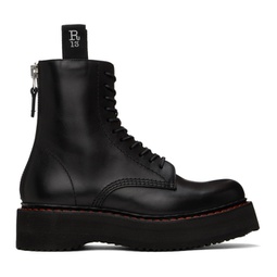 Black Single Stack Boots 241021F113008
