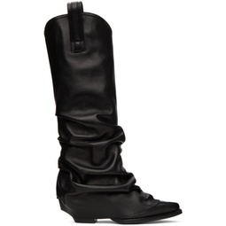 Black Mid Cowboy Sleeve Boots 241021F115002