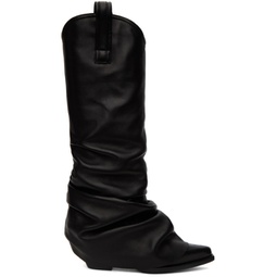 Black Sleeve Cowboy Boots 232021F115001