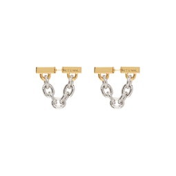 Silver   Gold XL Link Chain Earrings 241605F022004