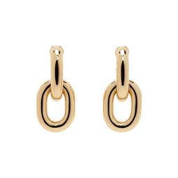 Gold XL Link Double Hoop Earrings 241605F022001