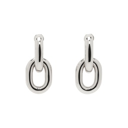 Silver XL Link Double Hoop Earrings 241605F022000