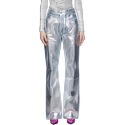 Silver Metallic Jeans 232605F069005