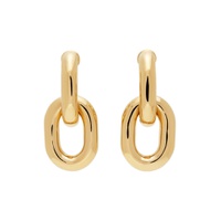 Gold XL Link Double Hoop Earrings 222605F022006