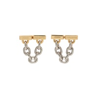 Silver   Gold Chain Link Earrings 232605F022003