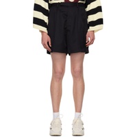 Black Pleated Shorts 221287M193004