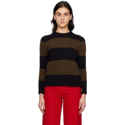 Black   Brown Stripe Sweater 222287F096004
