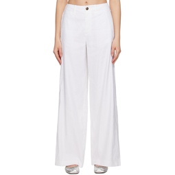 White Sofie Trousers 231055F087017