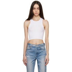 White Essentials Cropped Tank Top 231055F111012