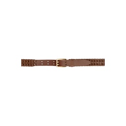Brown Mini Woven Belt 221055F001006