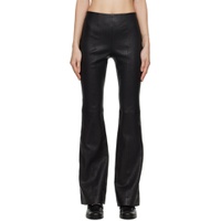 Black Simone Flared Leather Pants 231055F084001