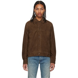 Brown Owen Leather Jacket 232055M181002