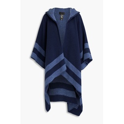 Rogue reversible striped wool hooded poncho