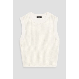 Carson pointelle-knit cotton and cashmere-blend vest