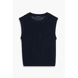 Carson pointelle-knit cotton and cashmere-blend vest