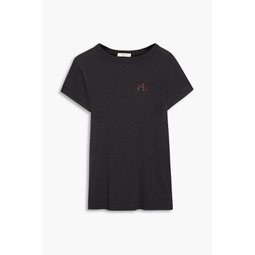 Embroidered Pima cotton-jersey T-shirt