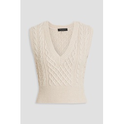 Elizabeth cable-knit wool, cotton and alpaca-blend vest