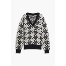 Edith houndstooth jacquard-knit sweater