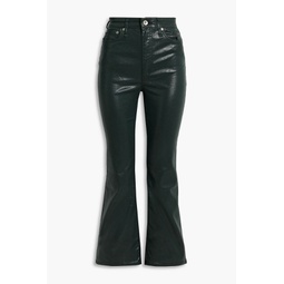 Casey coated high-rise kick-flare jeans