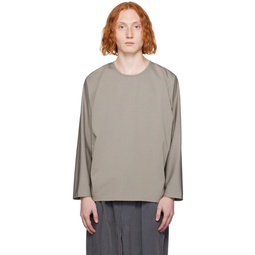 Taupe Dolman Long Sleeve T Shirt 232599M213001
