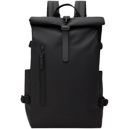 Black Rolltop Large Backpack 241524M166008