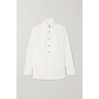 RALPH LAUREN COLLECTION Marlie pique-trimmed cotton-poplin shirt