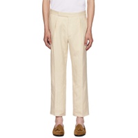 Beige Pleated Trousers 232261M191003