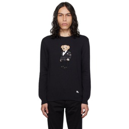 Black Polo Bear Sweater 232261M201001