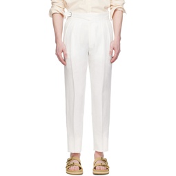 Off White Pleated Trousers 241261M191003
