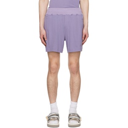 Purple Mock Fly Shorts 231504M193002