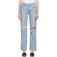 Blue 90s High Rise Loose Jeans 231800F069030