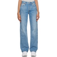 Blue High Rise Loose Jeans 231800F069032