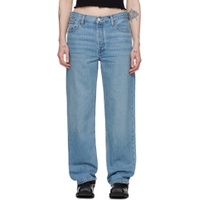 Blue Loose Longish Jeans 241800F069012