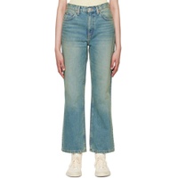 Blue 70s Loose Flare Jeans 222800F069008